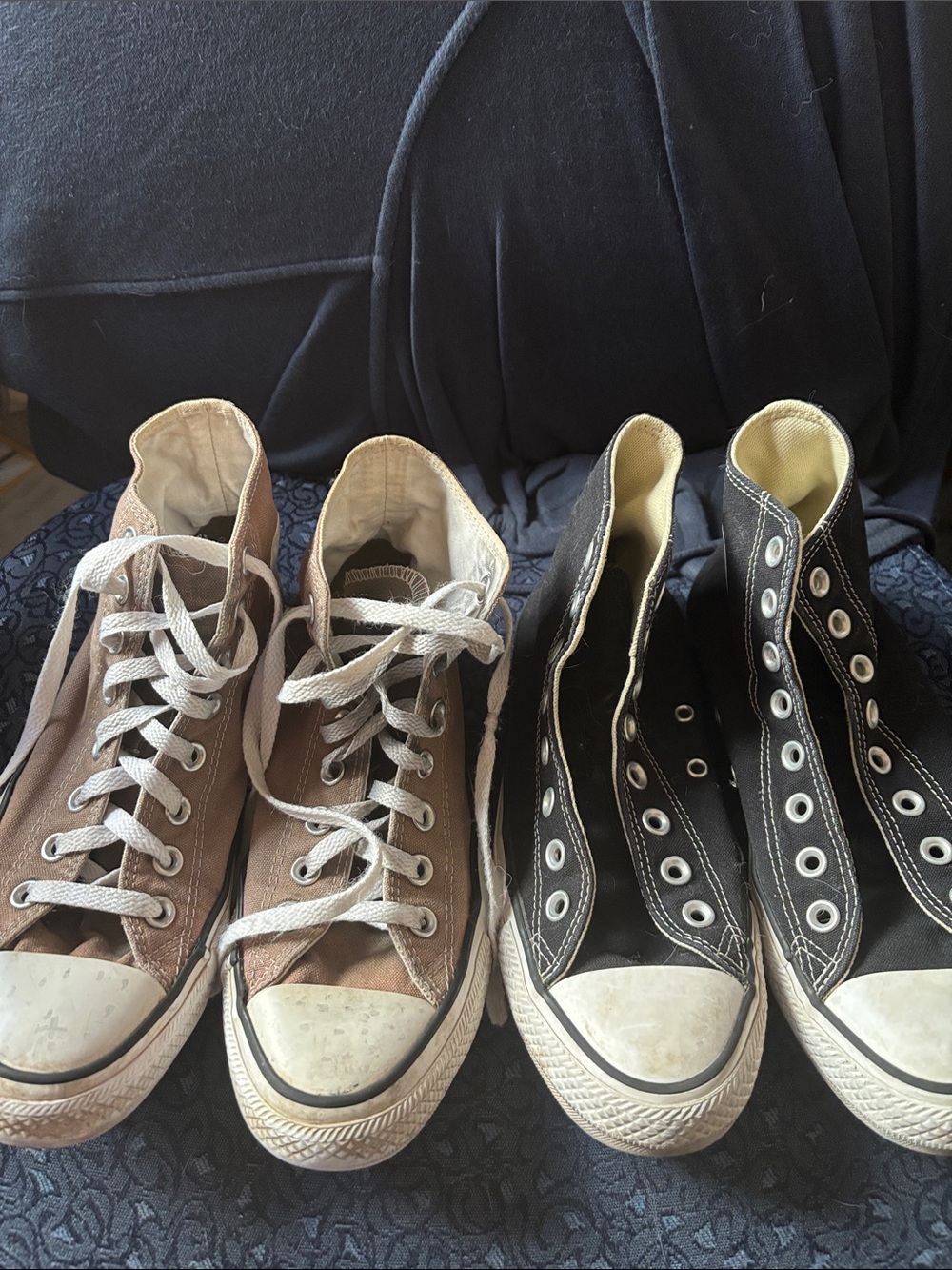 Converse High-Top Sneakers in Brown and Black (2 Pairs)